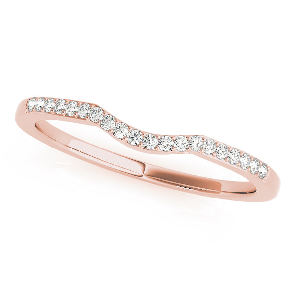 Curved Half Eternity Ring in Gold & Platinum