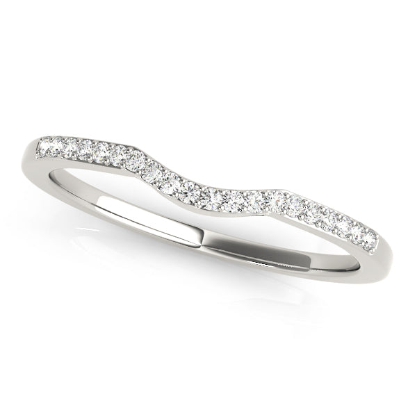 Curved Half Eternity Ring in Gold & Platinum