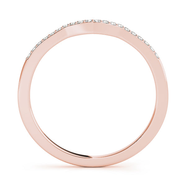 Curved Half Eternity Ring in Gold & Platinum