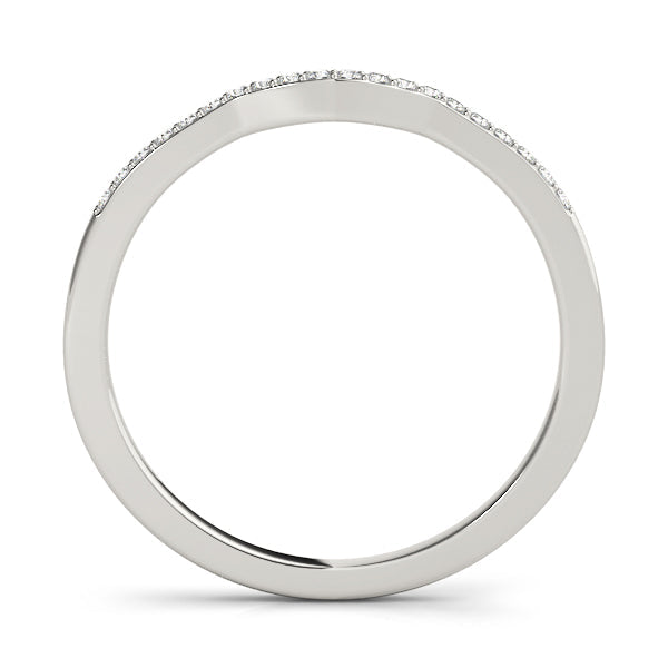 Curved Half Eternity Ring in Gold & Platinum