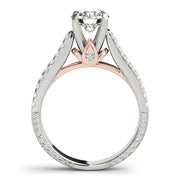 Pristine Pave Round Diamond Engagement Ring in 10K/14K gold and platinum with certified lab-grown or natural diamonds