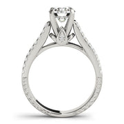 Pristine Pave Round Diamond Engagement Ring in 10K/14K gold and platinum with certified lab-grown or natural diamonds