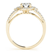 Bespoke Halo Round Diamond Engagement Ring in 10K/14K gold and platinum with certified lab-grown or natural diamonds