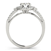 Bespoke Halo Round Diamond Engagement Ring in 10K/14K gold and platinum with certified lab-grown or natural diamonds