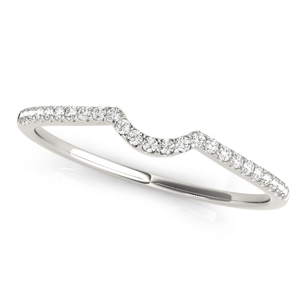 Single Row Curved Half Eternity Ring in Gold & Platinum