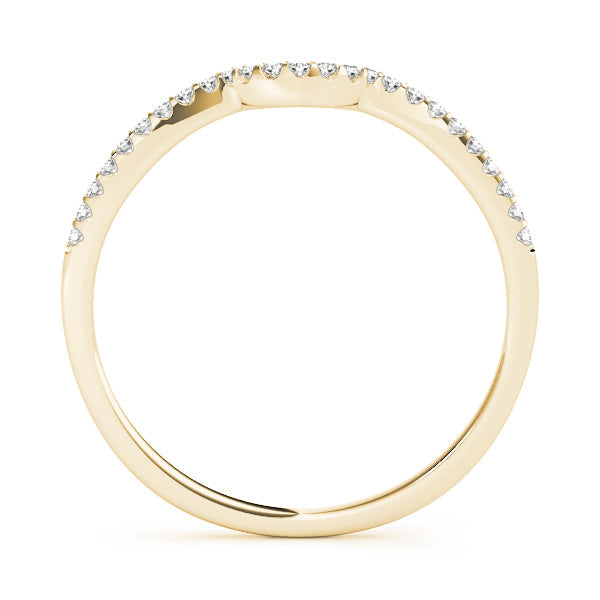Single Row Curved Half Eternity Ring in Gold & Platinum