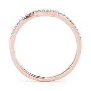 Single Row Curved Half Eternity Ring in Gold & Platinum