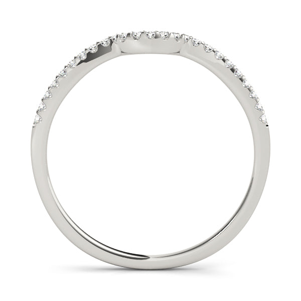 Single Row Curved Half Eternity Ring in Gold & Platinum