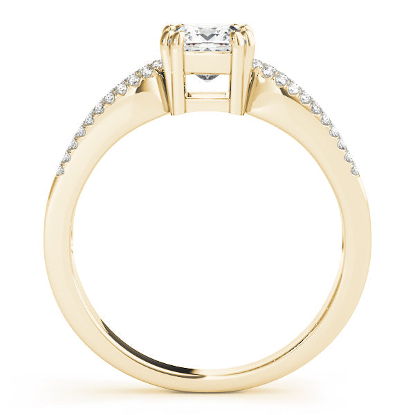 Brilliant Multi-Row Princess Diamond Engagement Ring in 10K/14K gold and platinum with certified lab-grown or natural diamonds