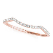 Single Row Curved Half Eternity Ring in Gold & Platinum