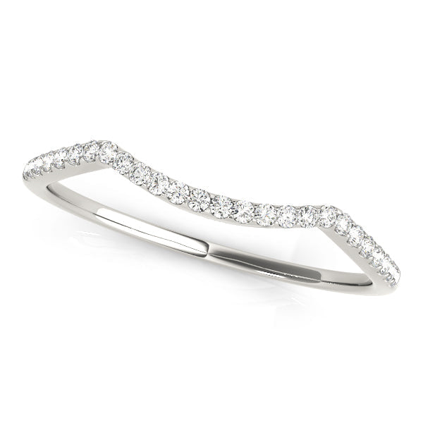 Single Row Curved Half Eternity Ring in Gold & Platinum
