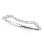 Single Row Curved Half Eternity Ring in Gold & Platinum