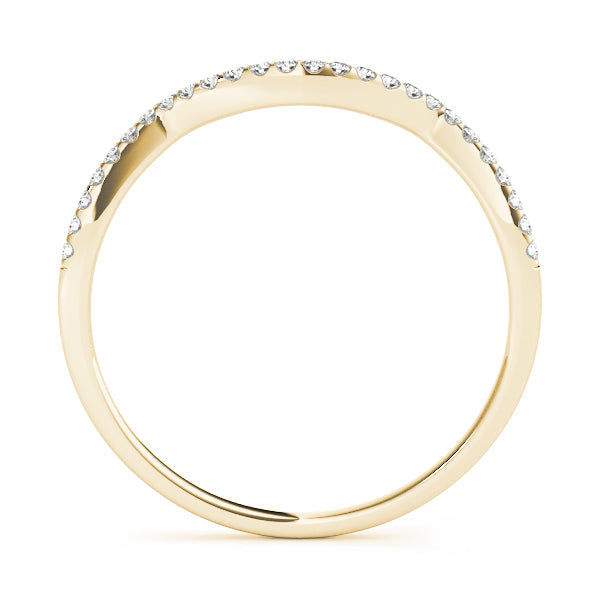 Single Row Curved Half Eternity Ring in Gold & Platinum