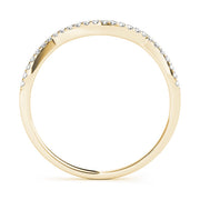 Single Row Curved Half Eternity Ring in Gold & Platinum