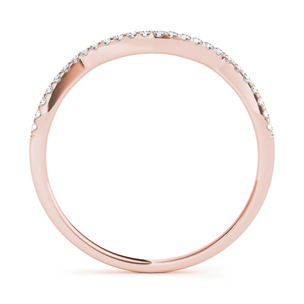 Single Row Curved Half Eternity Ring in Gold & Platinum
