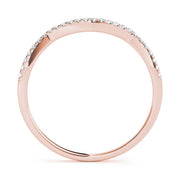 Single Row Curved Half Eternity Ring in Gold & Platinum