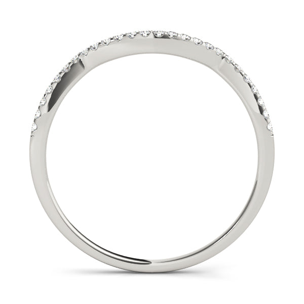 Single Row Curved Half Eternity Ring in Gold & Platinum