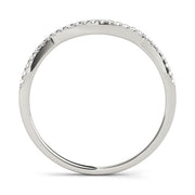 Single Row Curved Half Eternity Ring in Gold & Platinum