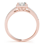 Lustrous Halo Princess Diamond Engagement Ring in 10K/14K gold and platinum with certified lab-grown or natural diamonds