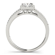 Lustrous Halo Princess Diamond Engagement Ring in 10K/14K gold and platinum with certified lab-grown or natural diamonds
