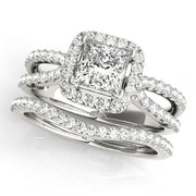 Celestial Halo Princess Diamond Engagement Ring in 10K/14K gold and platinum with certified lab-grown or natural diamonds