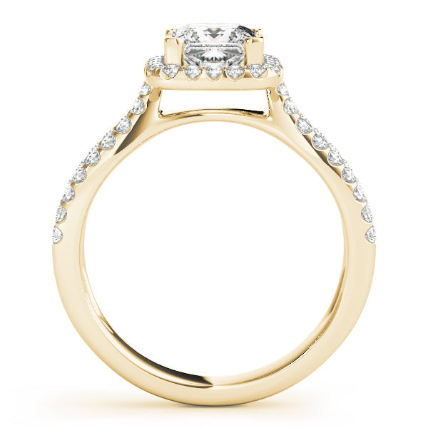 Celestial Halo Princess Diamond Engagement Ring in 10K/14K gold and platinum with certified lab-grown or natural diamonds