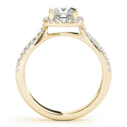 Celestial Halo Princess Diamond Engagement Ring in 10K/14K gold and platinum with certified lab-grown or natural diamonds