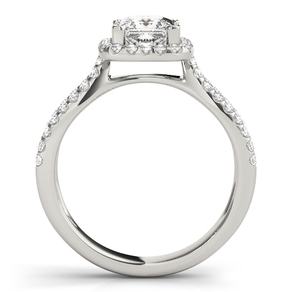 Celestial Halo Princess Diamond Engagement Ring in 10K/14K gold and platinum with certified lab-grown or natural diamonds