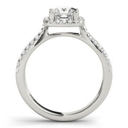 Celestial Halo Princess Diamond Engagement Ring in 10K/14K gold and platinum with certified lab-grown or natural diamonds