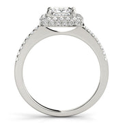 Elegant Halo Princess Diamond Engagement Ring in 10K/14K gold and platinum with certified lab-grown or natural diamonds