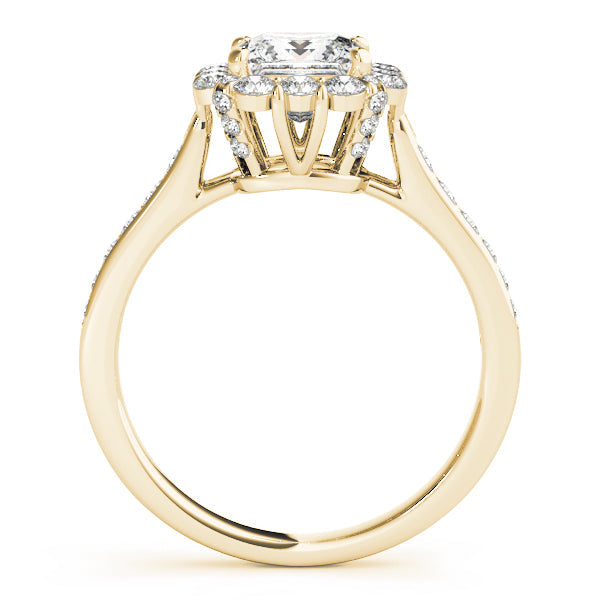 Radiant Halo Princess Diamond Engagement Ring in 10K/14K gold and platinum with certified lab-grown or natural diamonds
