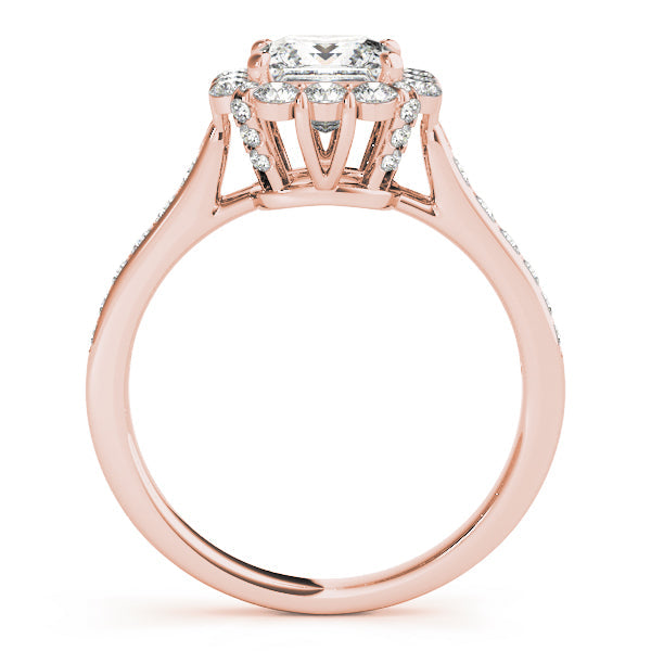 Radiant Halo Princess Diamond Engagement Ring in 10K/14K gold and platinum with certified lab-grown or natural diamonds