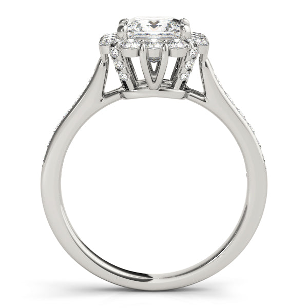 Radiant Halo Princess Diamond Engagement Ring in 10K/14K gold and platinum with certified lab-grown or natural diamonds