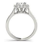 Radiant Halo Princess Diamond Engagement Ring in 10K/14K gold and platinum with certified lab-grown or natural diamonds