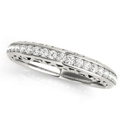 Vintage Prong in Channel Half Eternity Ring in Gold & Platinum