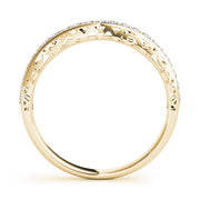 Vintage Prong in Channel Half Eternity Ring in Gold & Platinum
