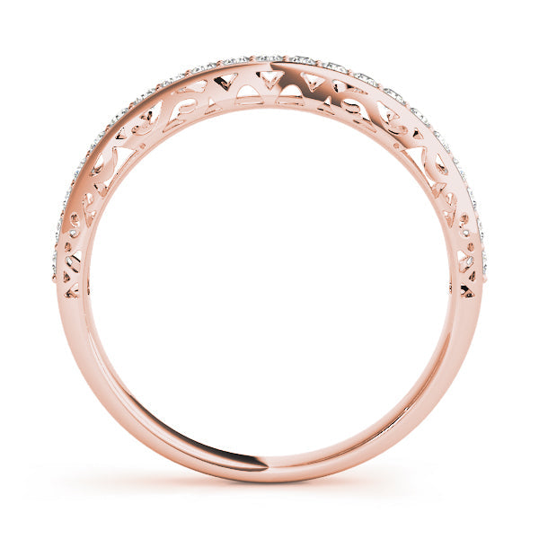 Vintage Prong in Channel Half Eternity Ring in Gold & Platinum