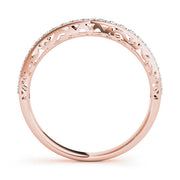 Vintage Prong in Channel Half Eternity Ring in Gold & Platinum