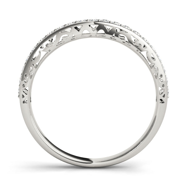 Vintage Prong in Channel Half Eternity Ring in Gold & Platinum