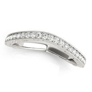 Antique Milgrain Curved Half Eternity Ring in Gold & Platinum