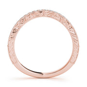 Antique Milgrain Curved Half Eternity Ring in Gold & Platinum