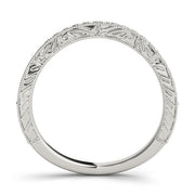 Antique Milgrain Curved Half Eternity Ring in Gold & Platinum