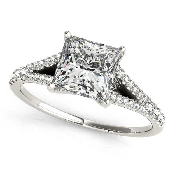 Splendid Multi-Row Princess Diamond Engagement Ring in 10K/14K gold and platinum with certified lab-grown or natural diamonds
