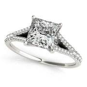 Splendid Multi-Row Princess Diamond Engagement Ring in 10K/14K gold and platinum with certified lab-grown or natural diamonds