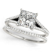 Splendid Multi-Row Princess Diamond Engagement Ring in 10K/14K gold and platinum with certified lab-grown or natural diamonds