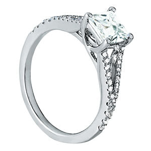 Splendid Multi-Row Princess Diamond Engagement Ring in 10K/14K gold and platinum with certified lab-grown or natural diamonds