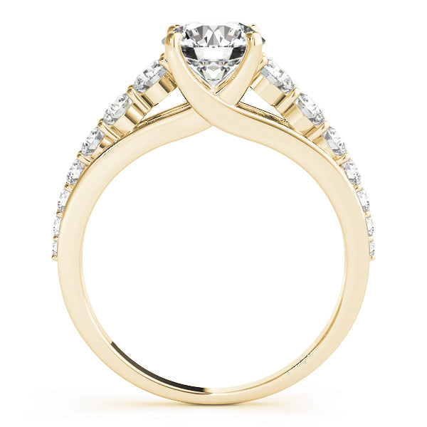 Pristine Trellis Round Diamond Engagement Ring in 10K/14K gold and platinum with certified lab-grown or natural diamonds