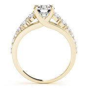 Pristine Trellis Round Diamond Engagement Ring in 10K/14K gold and platinum with certified lab-grown or natural diamonds