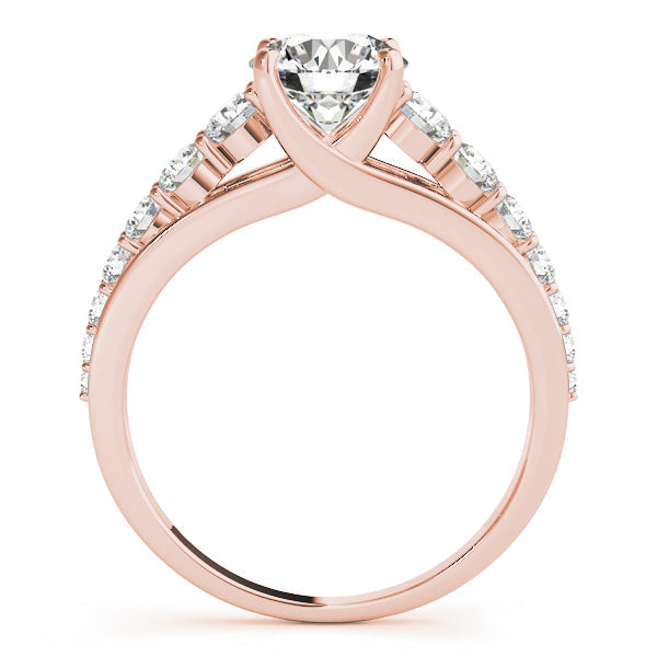 Pristine Trellis Round Diamond Engagement Ring in 10K/14K gold and platinum with certified lab-grown or natural diamonds
