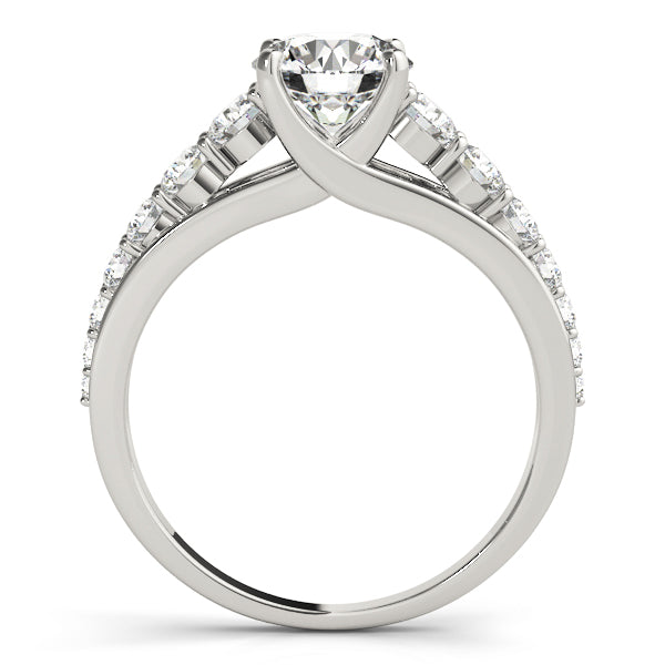 Pristine Trellis Round Diamond Engagement Ring in 10K/14K gold and platinum with certified lab-grown or natural diamonds